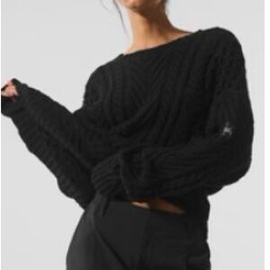 ALO Black Cable Knit Sweater
